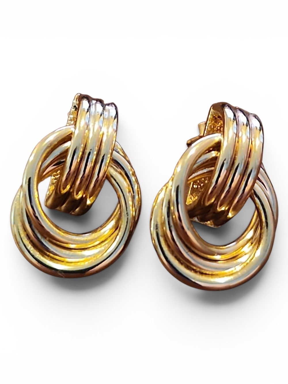 Classic Gold Interlocking Hoop Earrings